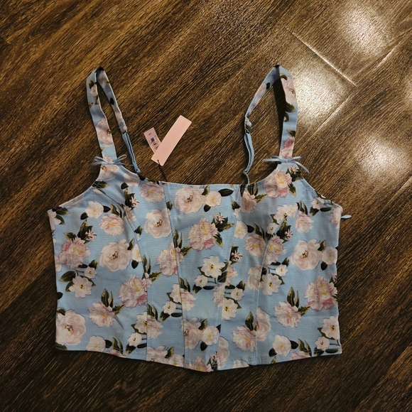 Victoria's Secret Tops - Floral Blue Women's Top